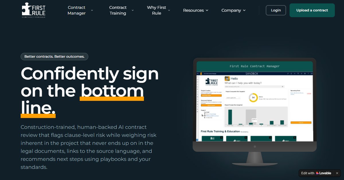 First Rule Contract Manager specs & pricing - BIM Tools Hub
